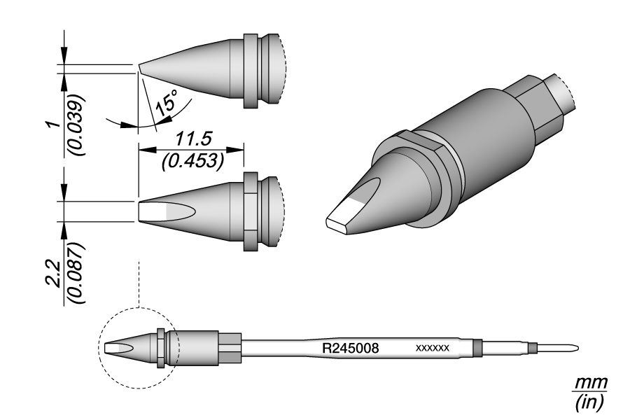 R245008 - Chisel Cartridge 2.2 x 1